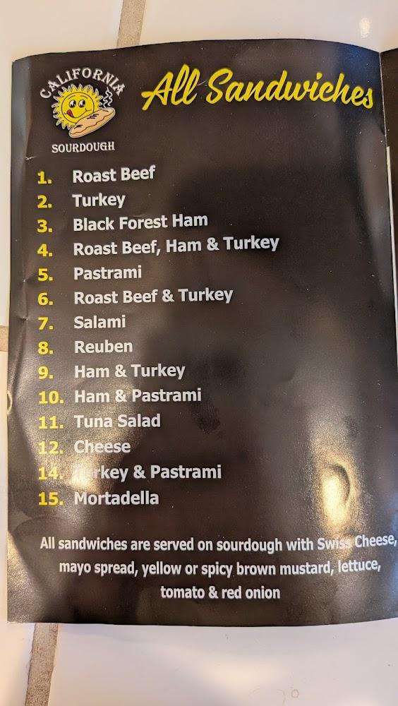 California Sourdough Eatery Menu image 1